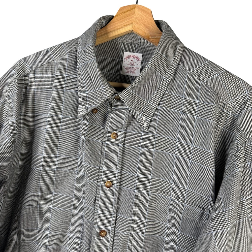 Brooks Brothers 346 Brooksflannel Wool Blend Glen Plaid Button Down Shirt XL